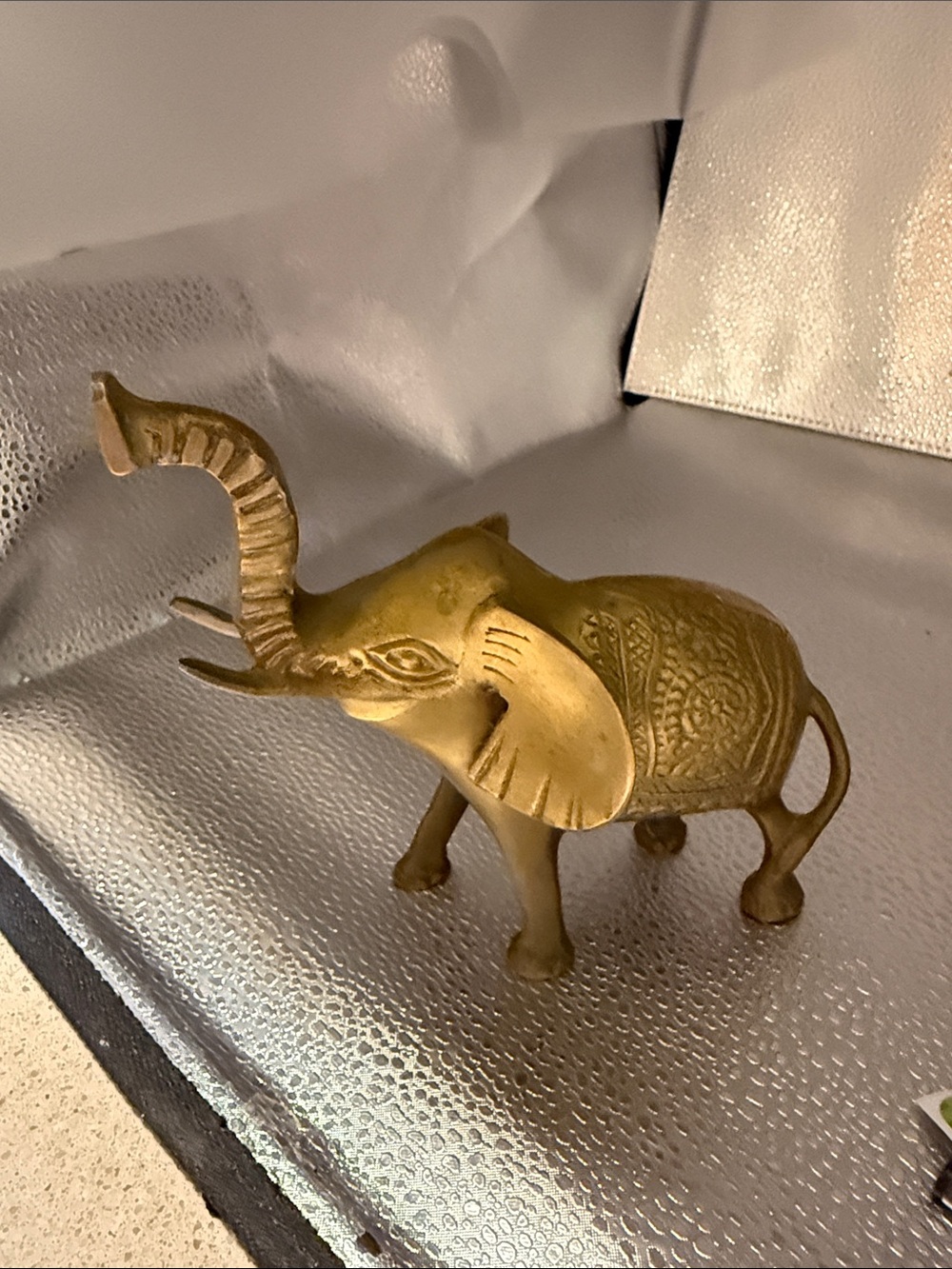 Vintage Handcrafted Solid Brass Elephant Figurine